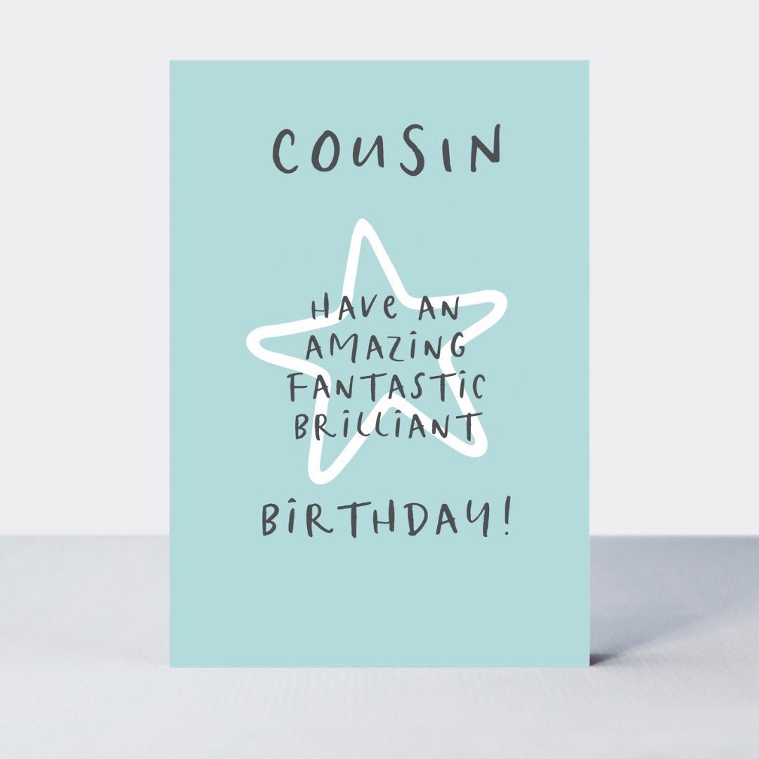 Wonderful You Cousin Blue Birthday Card