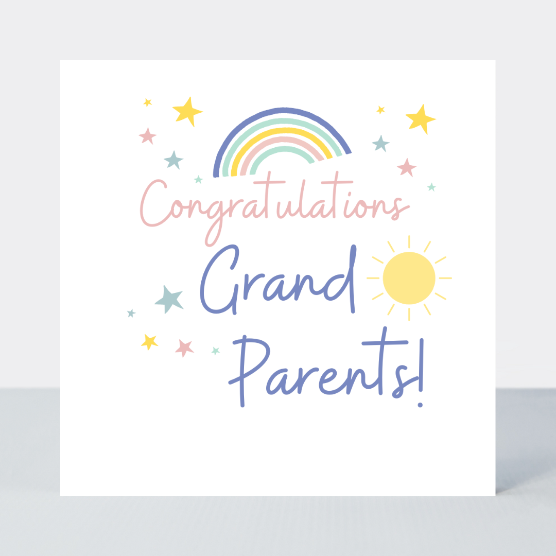 Rainbows Grandparents Congratulations Card