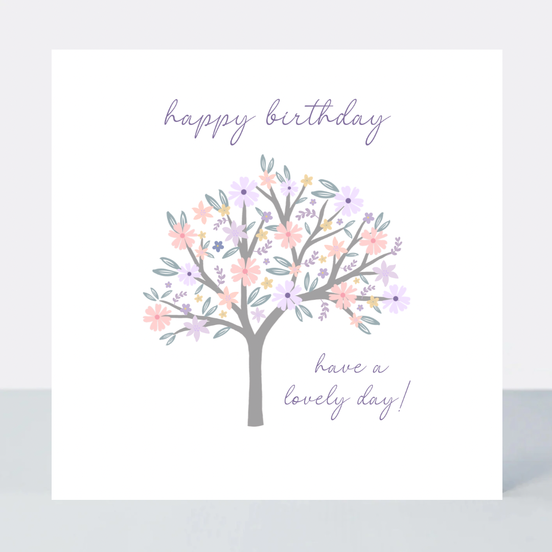 Lavender Haze Happy Birthday Tree Card